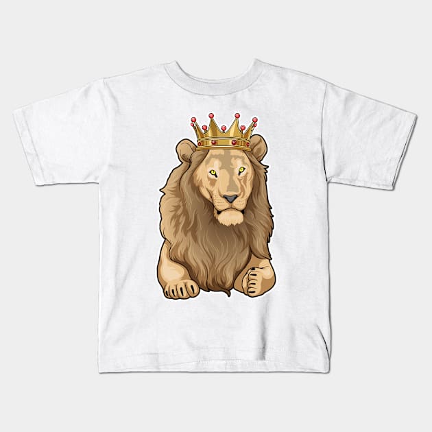 Lion King Crown Kids T-Shirt by Markus Schnabel